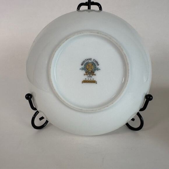 Noritake Edenrose 2 Fruit/Dessert (Sauce) Bowls Gray/Pink/White Roses VTG - Picture 13 of 13